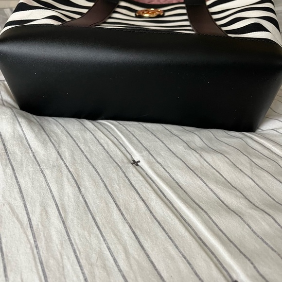 Michael Kors Black & White Stripe Tote Bag - Picture 2 of 4